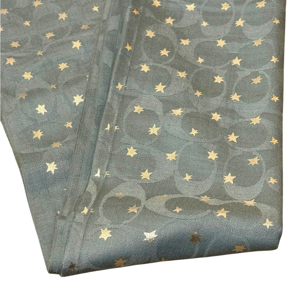 Metallic Star Celestial Signature Logo Scarf in Blue and Silver - Picture 7 of 9